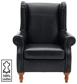 Heart of House - Argyll - Leather Chair - Black